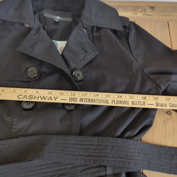 7 for all mankind Black Trench Coat Belted - Picture 7 of 11